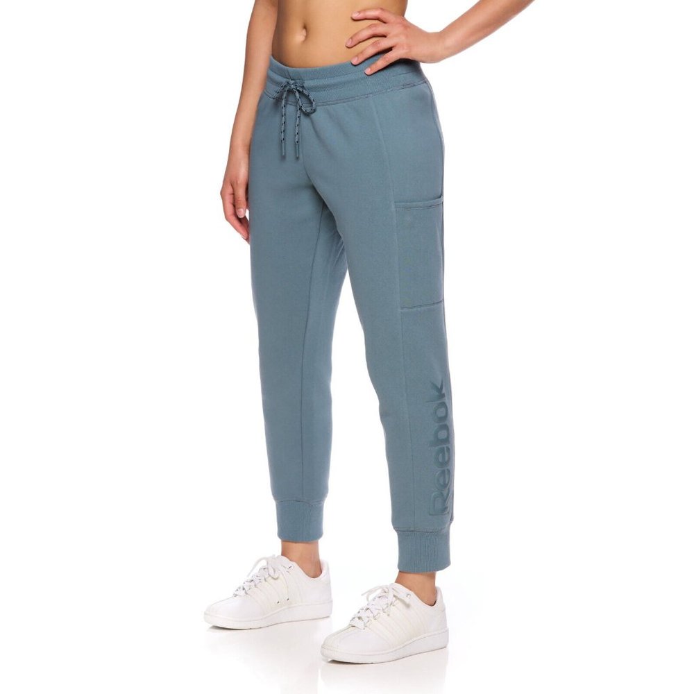 Reebok Women's Super Soft Fleece Gravity Jogger Pocket Goblin Blue Size XXXL
